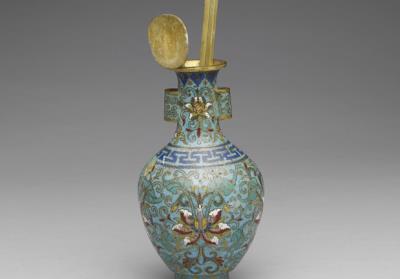 图片[3]-Copper vase in cloisonne enamels, Qing dynasty (1644-1911)-China Archive